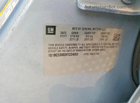 1G1BC5SM2H7224959 2017 CHEVROLET CRUZE Silver Vista del compartimento del motor