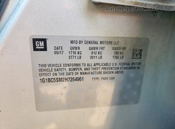 1G1BC5SM2H7264961 2017 CHEVROLET CRUZE Silver ძრავის განყოფილების ხედი