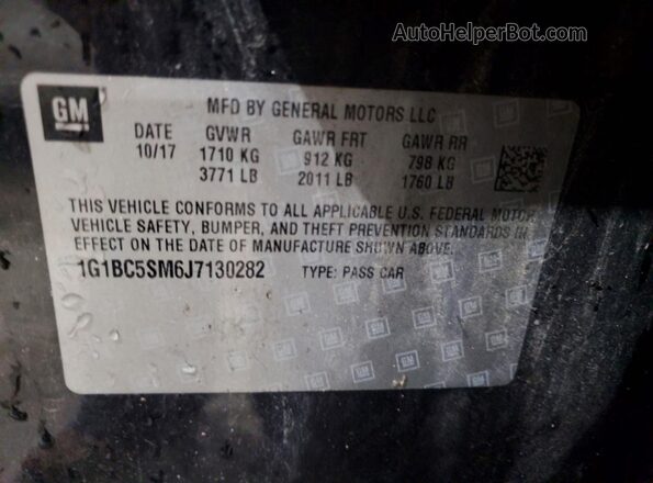 1G1BC5SM6J7130282 2018 CHEVROLET CRUZE Black Вид підкапотного простору