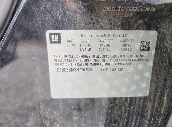 1G1BC5SM8H7167036 2017 CHEVROLET CRUZE Black Widok komory silnika