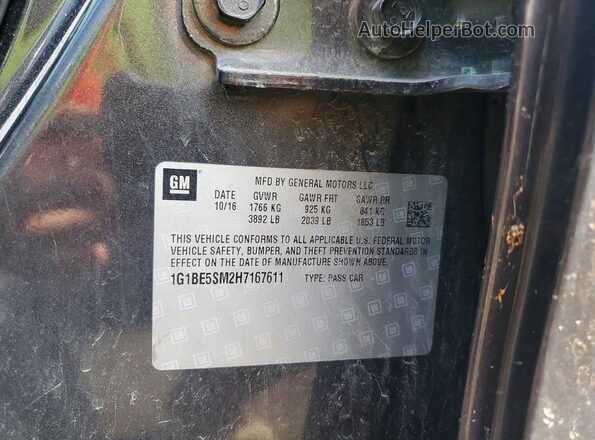 1G1BE5SM2H7167611 2017 CHEVROLET CRUZE Charcoal Widok komory silnika