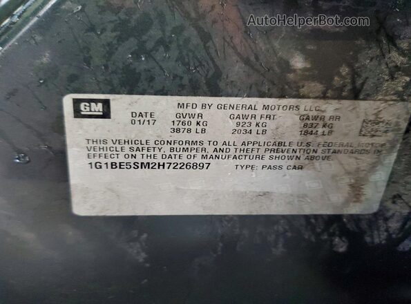 1G1BE5SM2H7226897 2017 CHEVROLET CRUZE Blue Engine compartment view