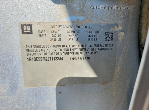 1G1BE5SM2J7113344 2018 CHEVROLET CRUZE Silver Вид підкапотного простору
