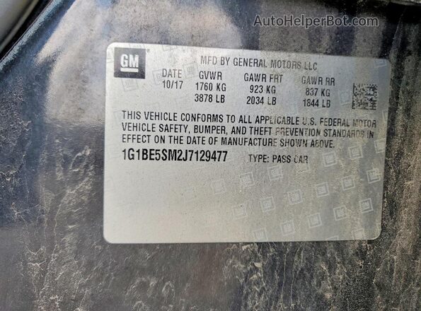 1G1BE5SM2J7129477 2018 CHEVROLET CRUZE Black Вид підкапотного простору
