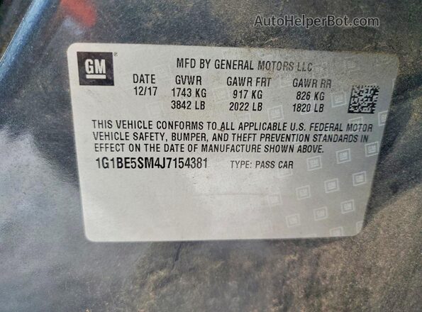 1G1BE5SM4J7154381 2018 CHEVROLET CRUZE Black Widok komory silnika