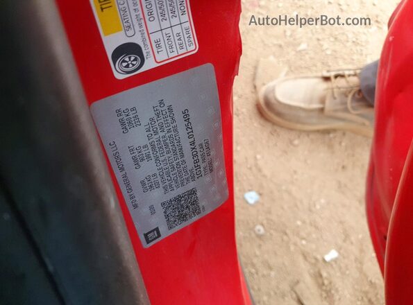 1G1FB3DX4L0125495 2020 CHEVROLET CAMARO Red VIN კოდის სტიკერის ხედი