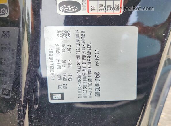1G1FB3DX8H0105483 2017 CHEVROLET CAMARO Black VIN կոդի պիտակի տեսք