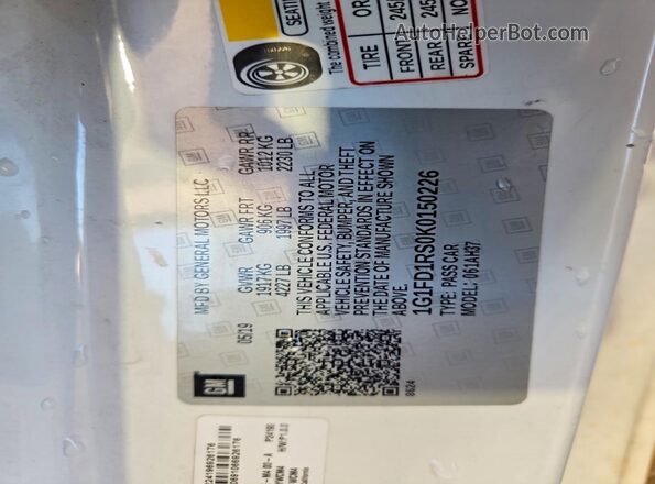 1G1FD1RS0K0150226 2019 CHEVROLET CAMARO White 