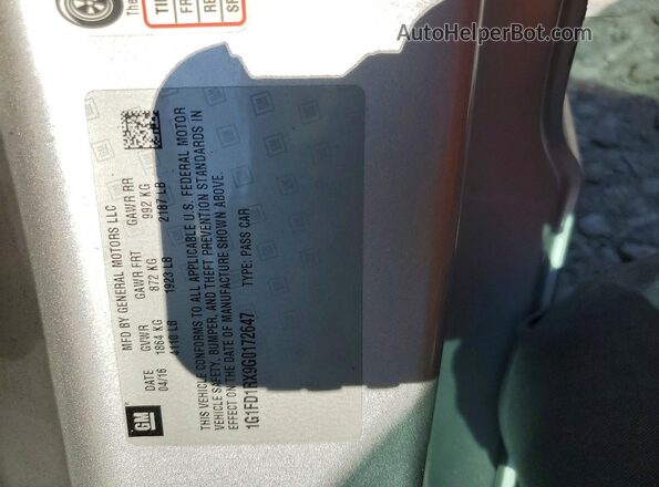 1G1FD1RX9G0172647 2016 CHEVROLET CAMARO Silver Engine compartment view
