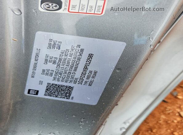 1G1FD3DX9P0122589 2023 CHEVROLET CAMARO Silver Vista de la etiqueta del VIN