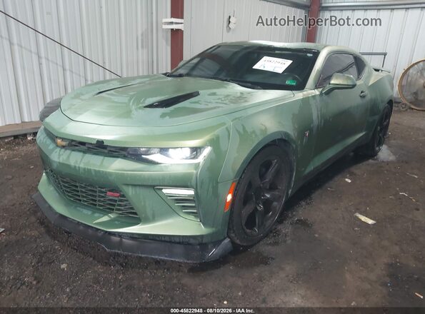 1G1FE1R75J0186517 2018 CHEVROLET CAMARO Green წინა მარცხენა ხედი სამი მეოთხედიდან