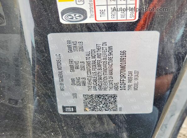 1G1FF1R70M0109166 2021 CHEVROLET CAMARO Black ძრავის განყოფილების ხედი