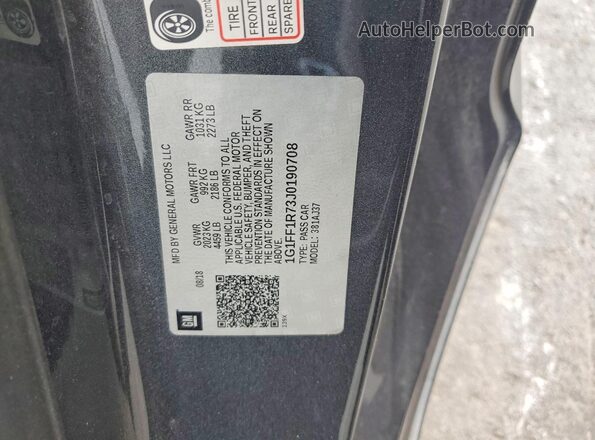 1G1FF1R73J0190708 2018 CHEVROLET CAMARO Charcoal Widok komory silnika