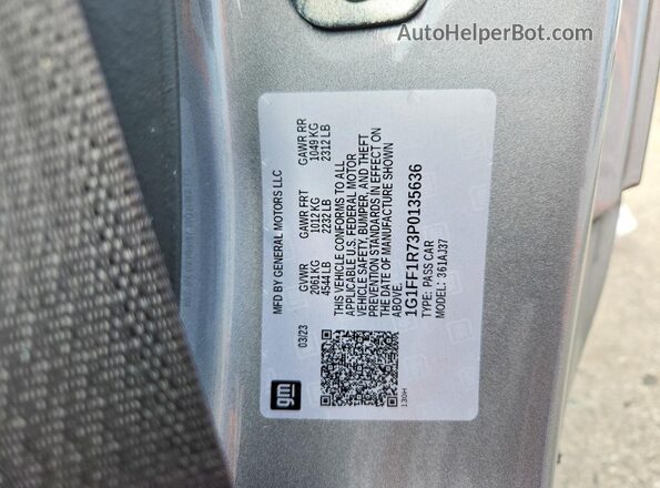 1G1FF1R73P0135636 2023 CHEVROLET CAMARO Gray Շարժիչի բաժամունքի տեսք