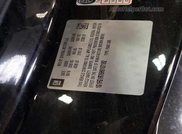 1G1FG1R76H0107182 2017 CHEVROLET CAMARO Black Շարժիչի բաժամունքի տեսք