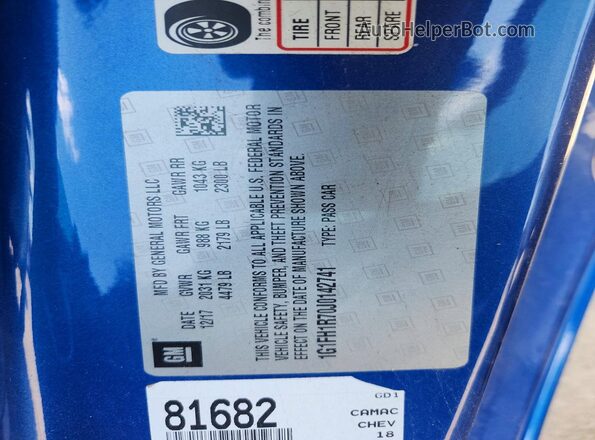 1G1FH1R70J0142741 2018 CHEVROLET CAMARO Blue Вид підкапотного простору