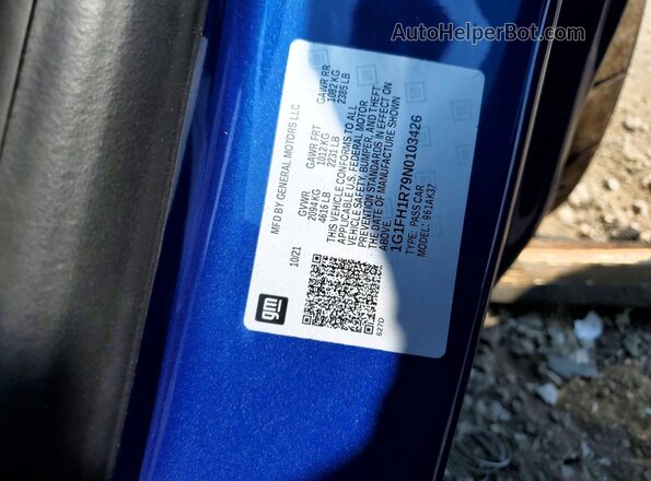 1G1FH1R79N0103426 2022 CHEVROLET CAMARO Blue Vista del compartimento del motor