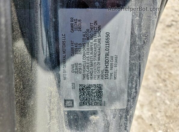 1G1FH3D79L0116550 2020 CHEVROLET CAMARO Black ძრავის განყოფილების ხედი