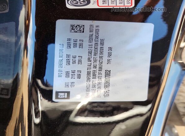 1G1FJ1R63H0170832 2017 CHEVROLET CAMARO Black Вид підкапотного простору