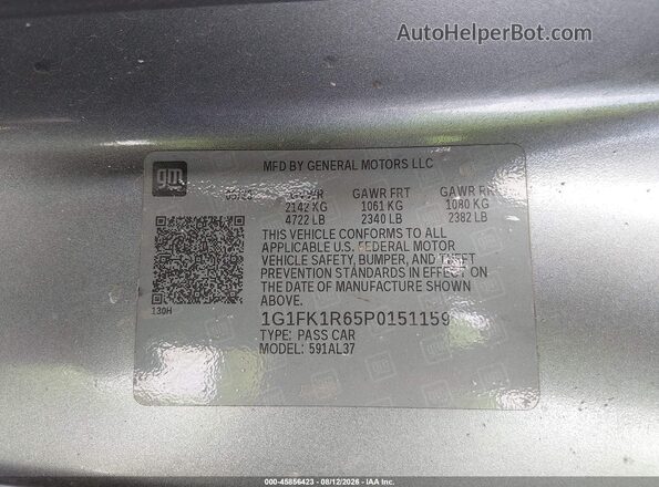 1G1FK1R65P0151159 2023 CHEVROLET CAMARO Gray Engine compartment view