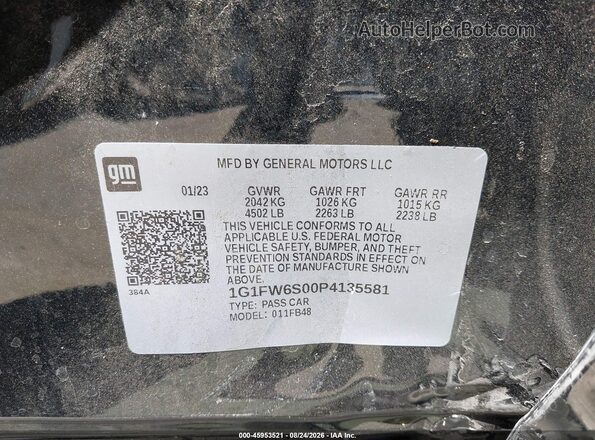 1G1FW6S00P4135581 2023 CHEVROLET BOLT Black Engine compartment view