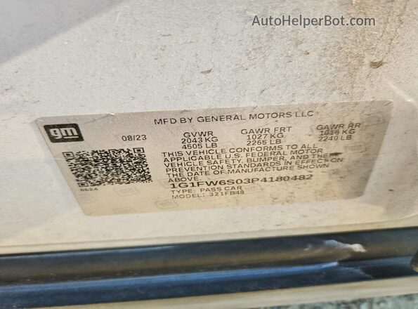1G1FW6S03P4180482 2023 CHEVROLET BOLT White Vista del compartimento del motor
