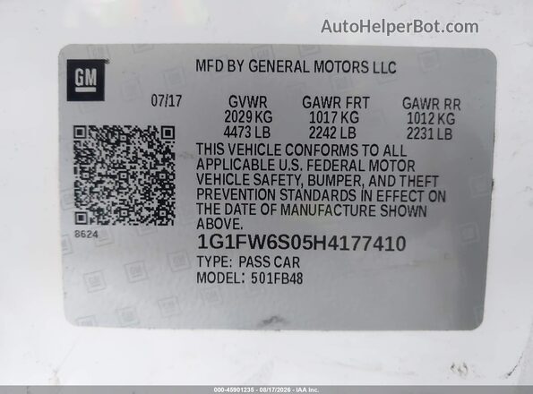 1G1FW6S05H4177410 2017 CHEVROLET BOLT White ძრავის განყოფილების ხედი