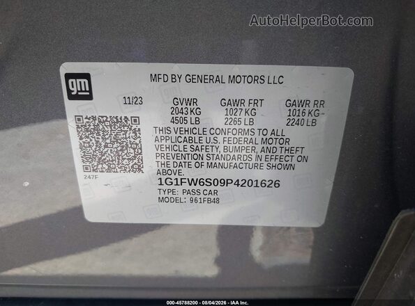 1G1FW6S09P4201626 2023 CHEVROLET BOLT Gray Widok komory silnika