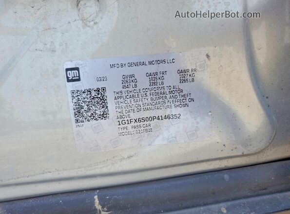 1G1FX6S00P4146352 2023 CHEVROLET BOLT Серебряный Вид подкапотного пространства