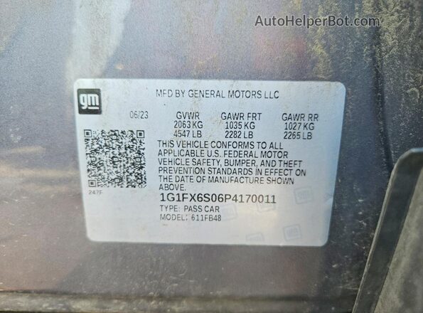 1G1FX6S06P4170011 2023 CHEVROLET BOLT Gray Engine compartment view