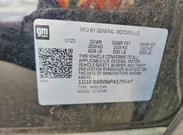 1G1FX6S06P4175547 2023 CHEVROLET BOLT Черный Вид подкапотного пространства
