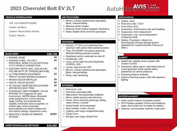 1G1FX6S07P4162595 2023 CHEVROLET BOLT Черный Вид подкапотного пространства