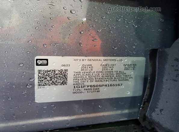 1G1FY6S05P4165167 2023 CHEVROLET BOLT Gray Widok wnętrza 360 stopni