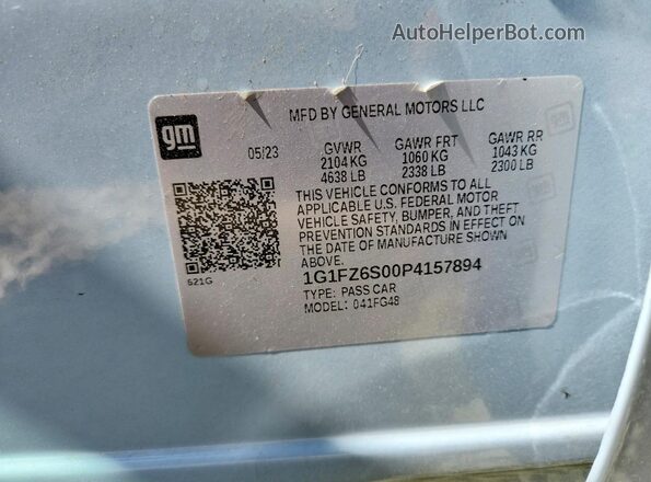 1G1FZ6S00P4157894 2023 CHEVROLET BOLT Blue Engine compartment view