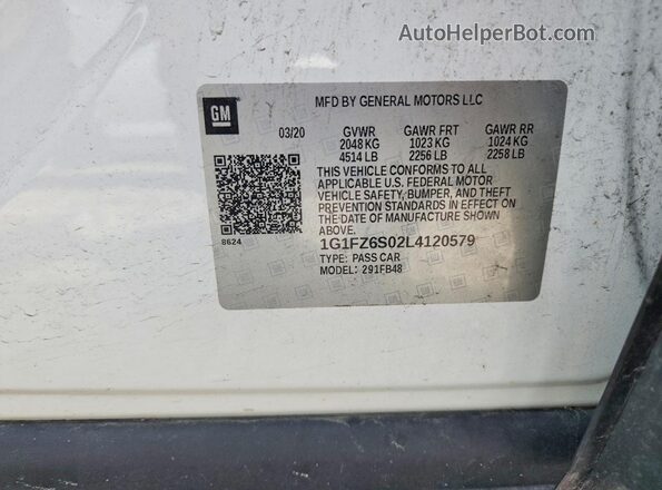 1G1FZ6S02L4120579 2020 CHEVROLET BOLT Белый Вид подкапотного пространства