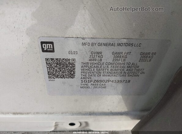 1G1FZ6S02P4135718 2023 CHEVROLET BOLT Серый Вид подкапотного пространства