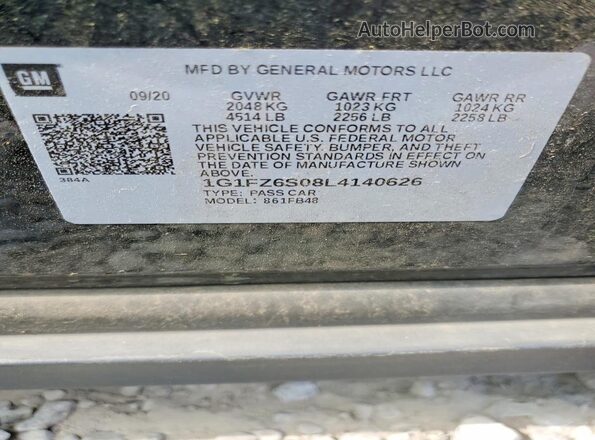1G1FZ6S08L4140626 2020 CHEVROLET BOLT Black Widok komory silnika