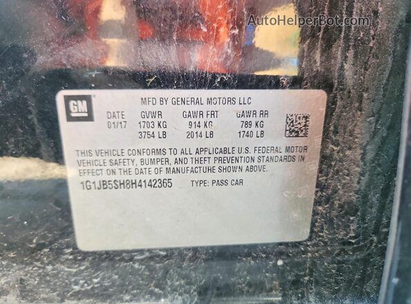 1G1JB5SH8H4142365 2017 CHEVROLET SONIC Черный Вид подкапотного пространства