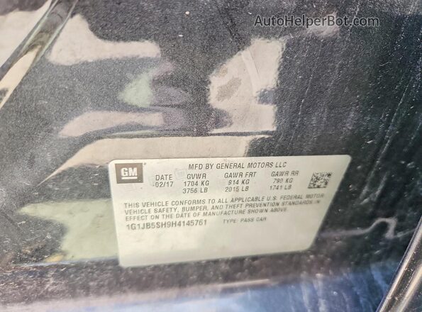 1G1JB5SH9H4145761 2017 CHEVROLET SONIC Gray 