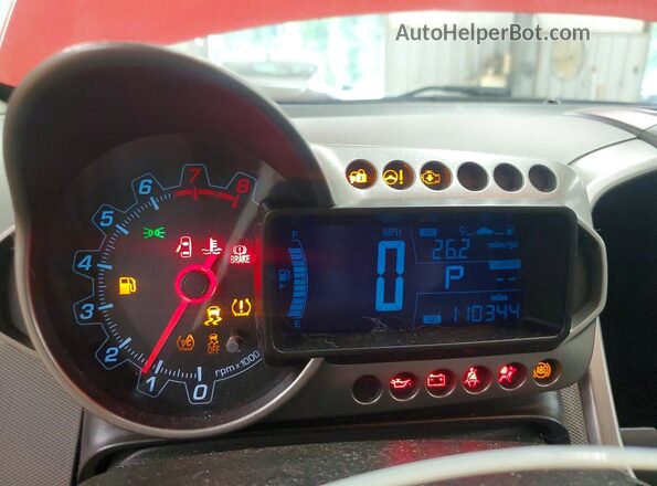 1G1JC5SHXG4119388 2016 CHEVROLET SONIC Red Вид щитка приладів