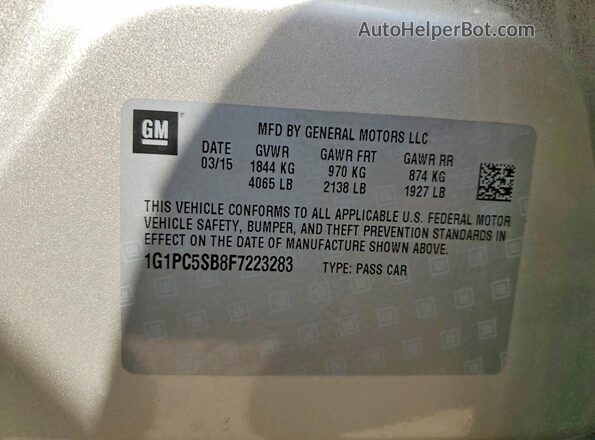 1G1PC5SB8F7223283 2019 CHEVROLET CRUZE Gold Вид підкапотного простору