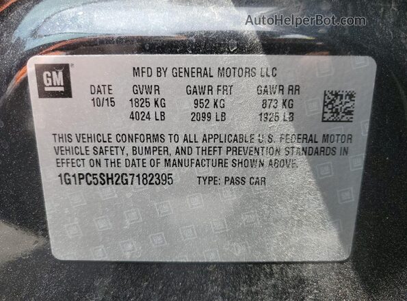 1G1PC5SH2G7182395 2016 CHEVROLET CRUZE Угольный Вид подкапотного пространства