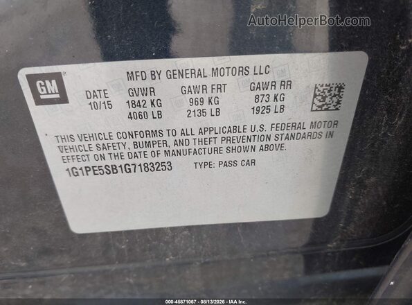 1G1PE5SB1G7183253 2016 CHEVROLET CRUZE Dark Blue Widok komory silnika