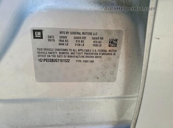 1G1PE5SB2G7161522 2016 CHEVROLET CRUZE Silver ძრავის განყოფილების ხედი