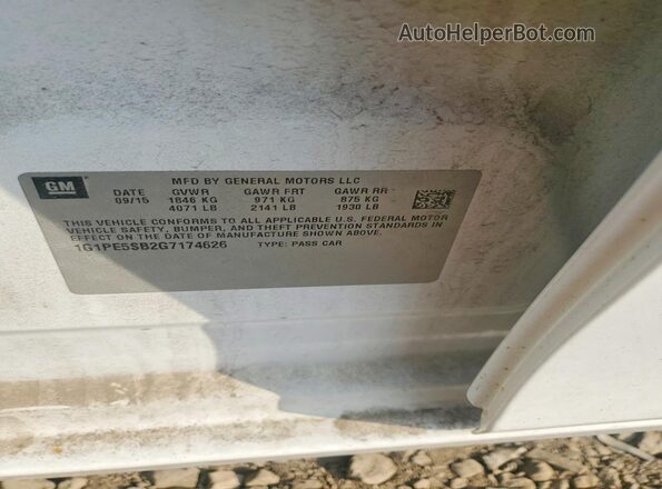 1G1PE5SB2G7174626 2016 CHEVROLET CRUZE White Engine compartment view