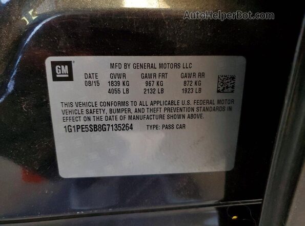1G1PE5SB8G7135264 2016 CHEVROLET CRUZE Черный Вид подкапотного пространства