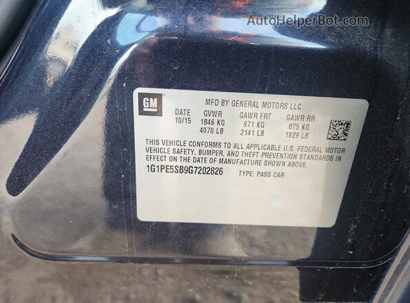 1G1PE5SB9G7202826 2016 CHEVROLET CRUZE Blue ძრავის განყოფილების ხედი
