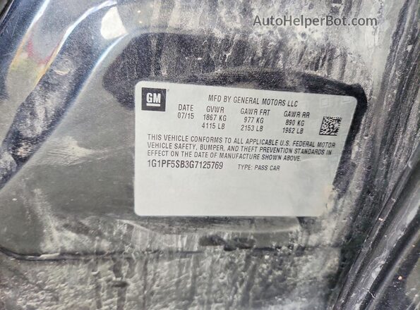 1G1PF5SB3G7125769 2016 CHEVROLET CRUZE Black Widok komory silnika