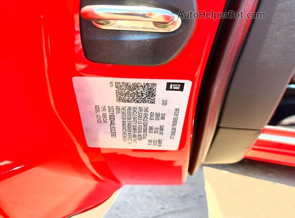 1G1Y83D44L5113783 2020 CHEVROLET CORVETTE Red Շարժիչի բաժամունքի տեսք