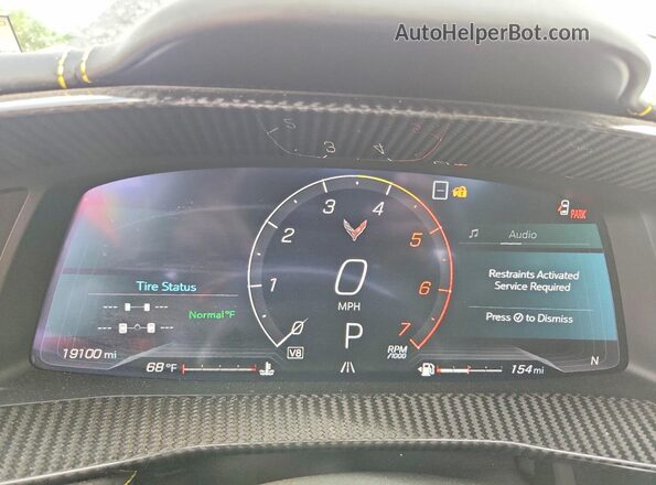 1G1Y83D49L5114086 2020 CHEVROLET CORVETTE Black Vista del cuadro de instrumentos
